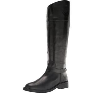 Vince Camuto Women's Amanyir Riding Knee High Boot Black Leather Size 7 (37.5)